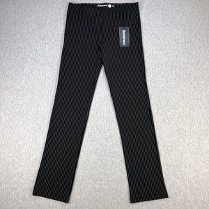 Betabrand Dress Pant Yoga Pants Womens M Pinstripe Black White Stretch NEW
